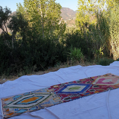 ASHKID Runner | 9'6x2'8 Ft | 2,93x0,87 m | Moroccan Colorful Rug | 100% wool handmade - OunizZ