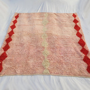 Assif | BENI OUARAIN MOROCCAN Area Rug Soft & Thick Pink Red for Living Room or Bedroom | Moroccan High Pile Rug Berber Authentic Wool | 10x10'2 Ft | 308x310 cm - OunizZ