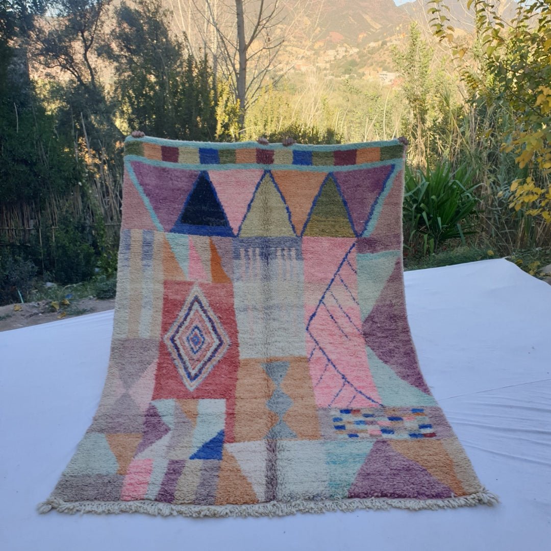 Awina - MOROCCAN RUG BOUJAD | Moroccan Berber Rug | Colorful Rug Moroccan Carpet | Authentic Handmade Berber Bedroom Rugs | 9'72x6'59 Ft | 297x201 cm - OunizZ