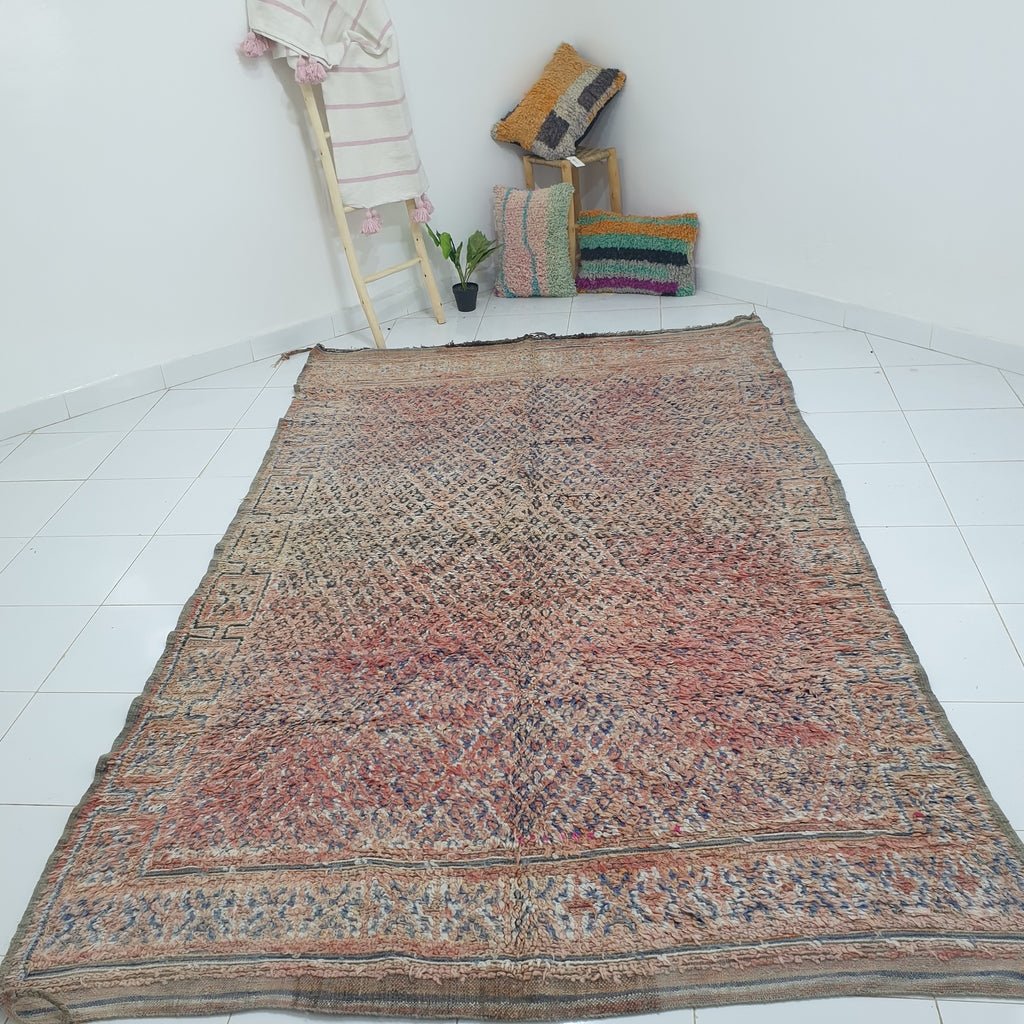 AYMILNE | 11'2x6'4 Ft | 3,41x1,94 m | Moroccan VINTAGE Colorful Rug | 100% wool handmade - OunizZ