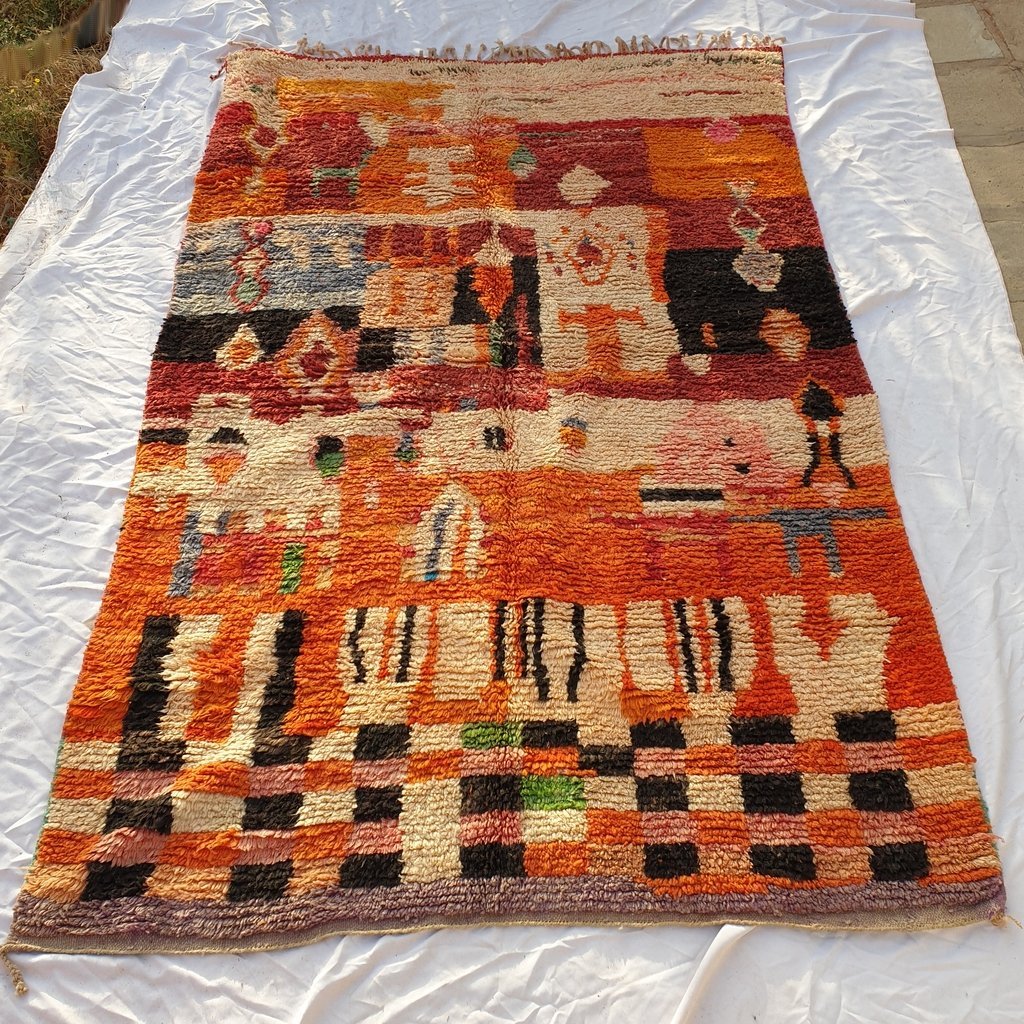 AZAKI | 9'5x6'3 Ft | 3x2 m | Moroccan Colorful Rug | 100% wool handmade - OunizZ