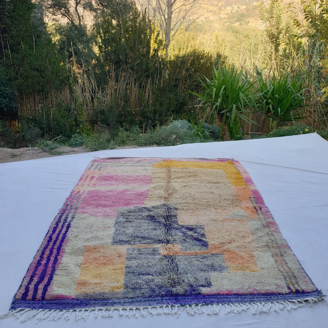 Azari - MOROCCAN RUG BOUJAD | Moroccan Berber Rug | Colorful Rug Moroccan Carpet | Authentic Handmade Berber Bedroom Rugs | 9'51x6'95 Ft | 290x212 cm - OunizZ