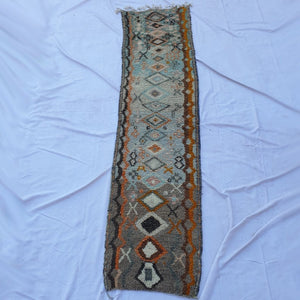 AZIGA Runner | 10x2'5 Ft | 3,04x0,75 m | Moroccan Colorful Rug | 100% wool handmade - OunizZ