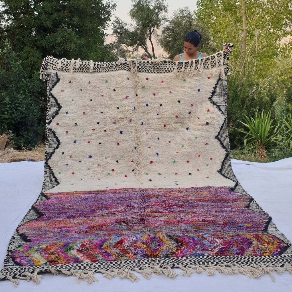 AZIYA | 6'8x10 Ft | 2x3 m | Moroccan Beni Ourain Rug | 100% wool handmade - OunizZ