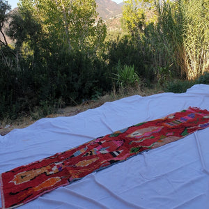 AZUG Runner | 9'7x2'7 Ft | 2,95x0,69 m | Moroccan Colorful Rug | 100% wool handmade - OunizZ