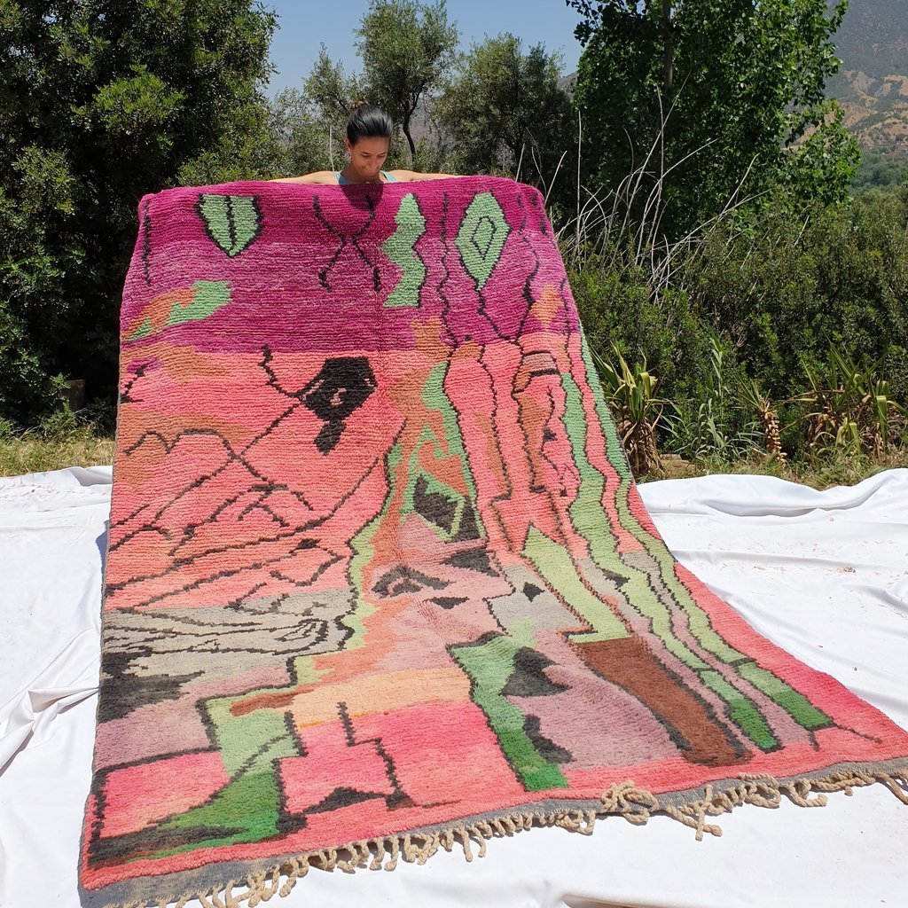 BABAGHI | 9'5x6'5 Ft | 3x2 m | Moroccan Colorful Rug | 100% wool handmade - OunizZ