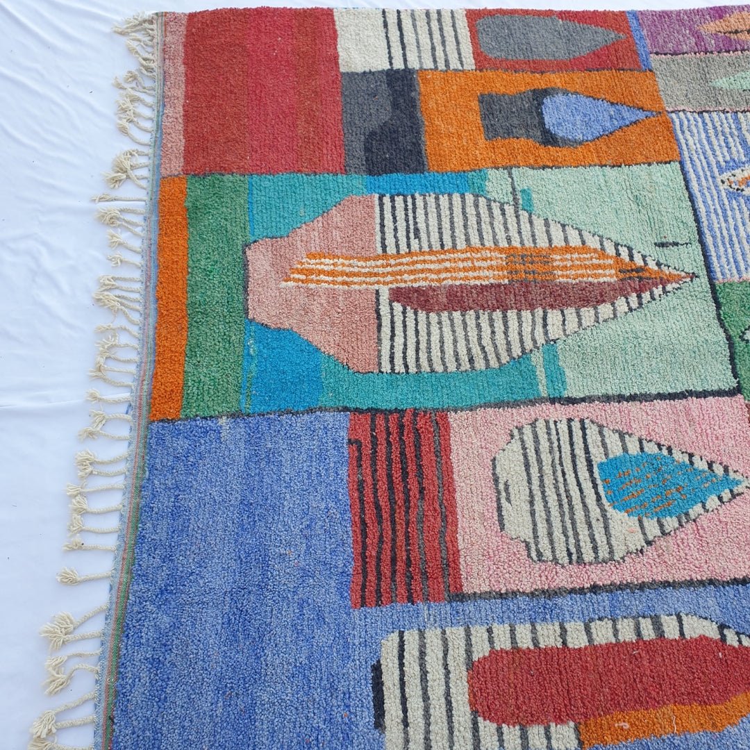 Babalia | MOROCCAN RUG BOUJAD | Moroccan Berber Rug | Colorful Rug Moroccan Carpet | Authentic Handmade Berber Living room Rugs | 13'19x9'64 Ft | 402x294 cm - OunizZ