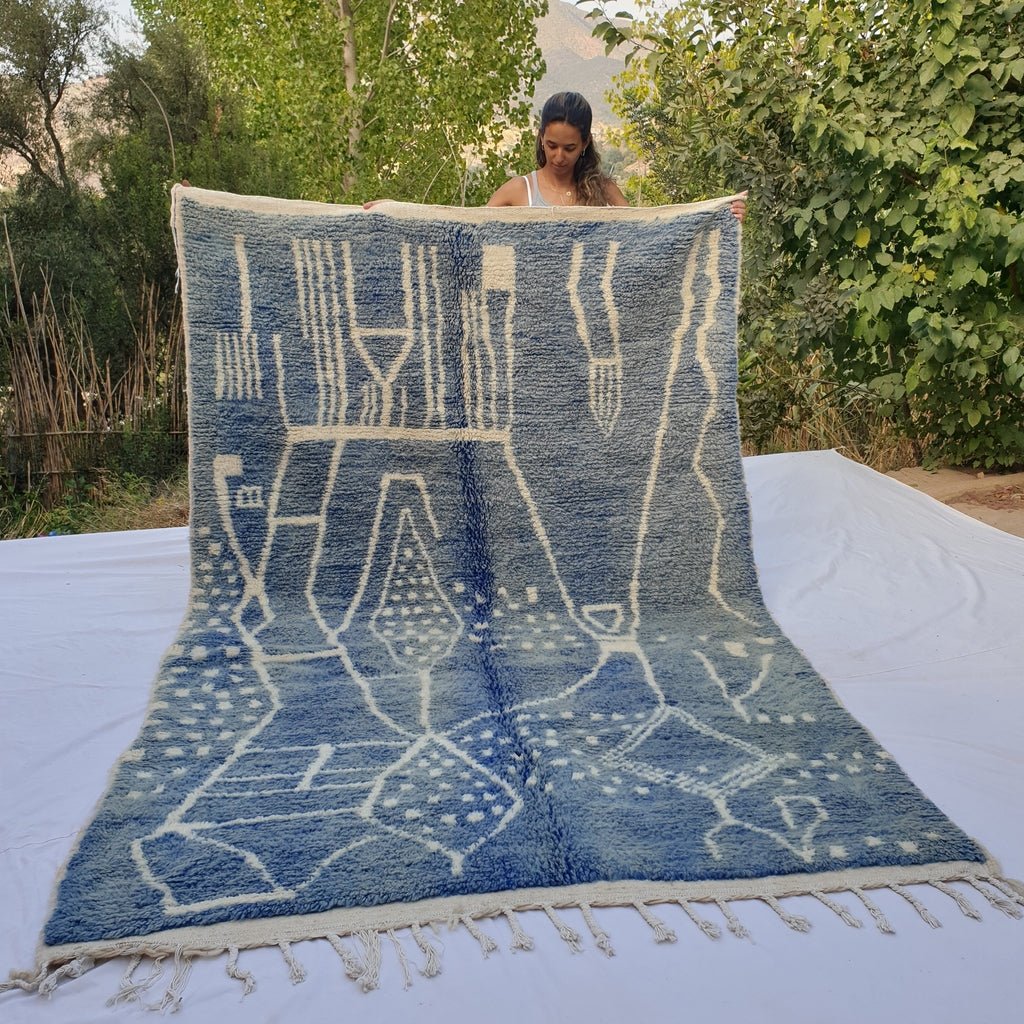 Bachfa | Moroccan Rug Beni Ourain | 9'78x6'23 Ft | 298x190 cm | 100% wool handmade - OunizZ