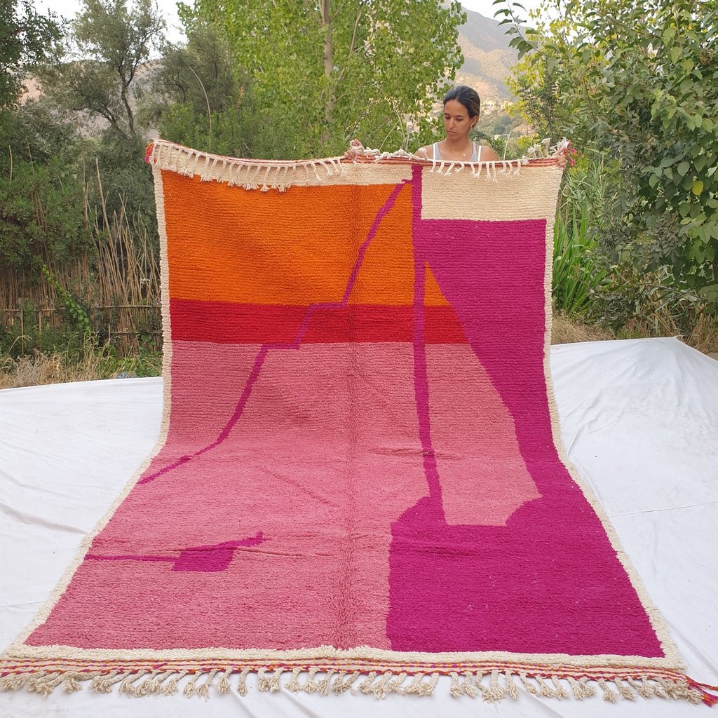 Bachira - MOROCCAN RUG BOUJAAD | Moroccan Berber Rug | Colorful Rug Moroccan Carpet | Authentic Handmade Berber Bedroom Rugs | 10'30x6'43 Ft | 314x196 cm - OunizZ