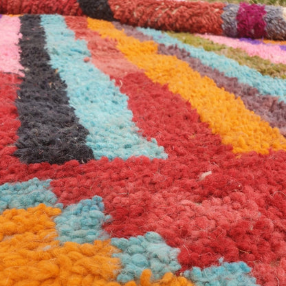 BAHA | 9'5x6 Ft | 3x2 m | Moroccan Colorful Rug | 100% wool handmade - OunizZ