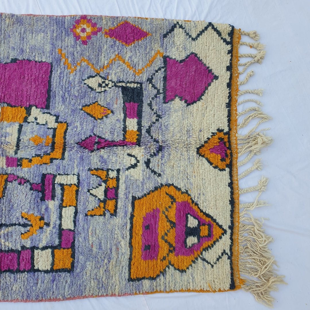 Baida - Moroccan Rug Boujaad | Colorful Authentic Berber Handmade Bedroom Rug | 7'19x4'20 Ft | 2,19x1,28 m - OunizZ