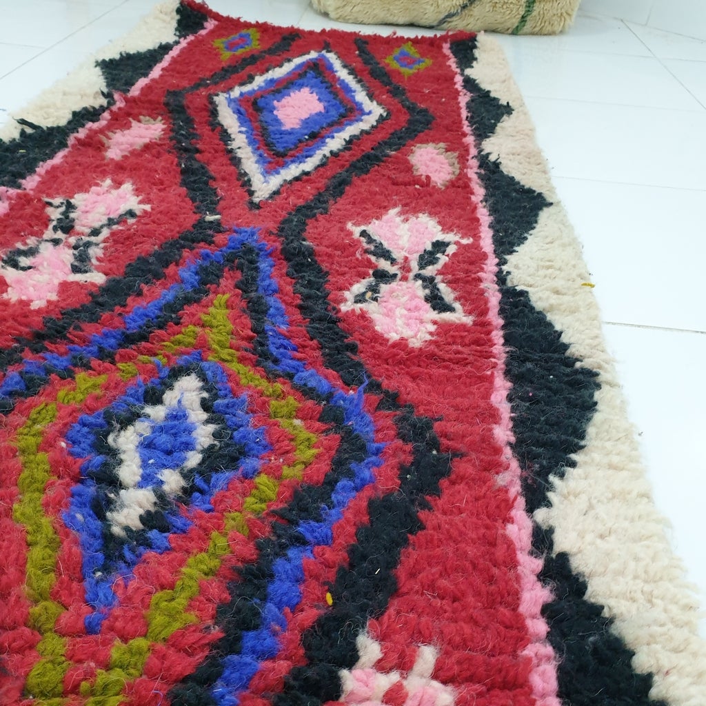 BAKI Runner | 9'8x2'5 Ft | 3x0,75 m | Moroccan Colorful Rug | 100% wool handmade - OunizZ