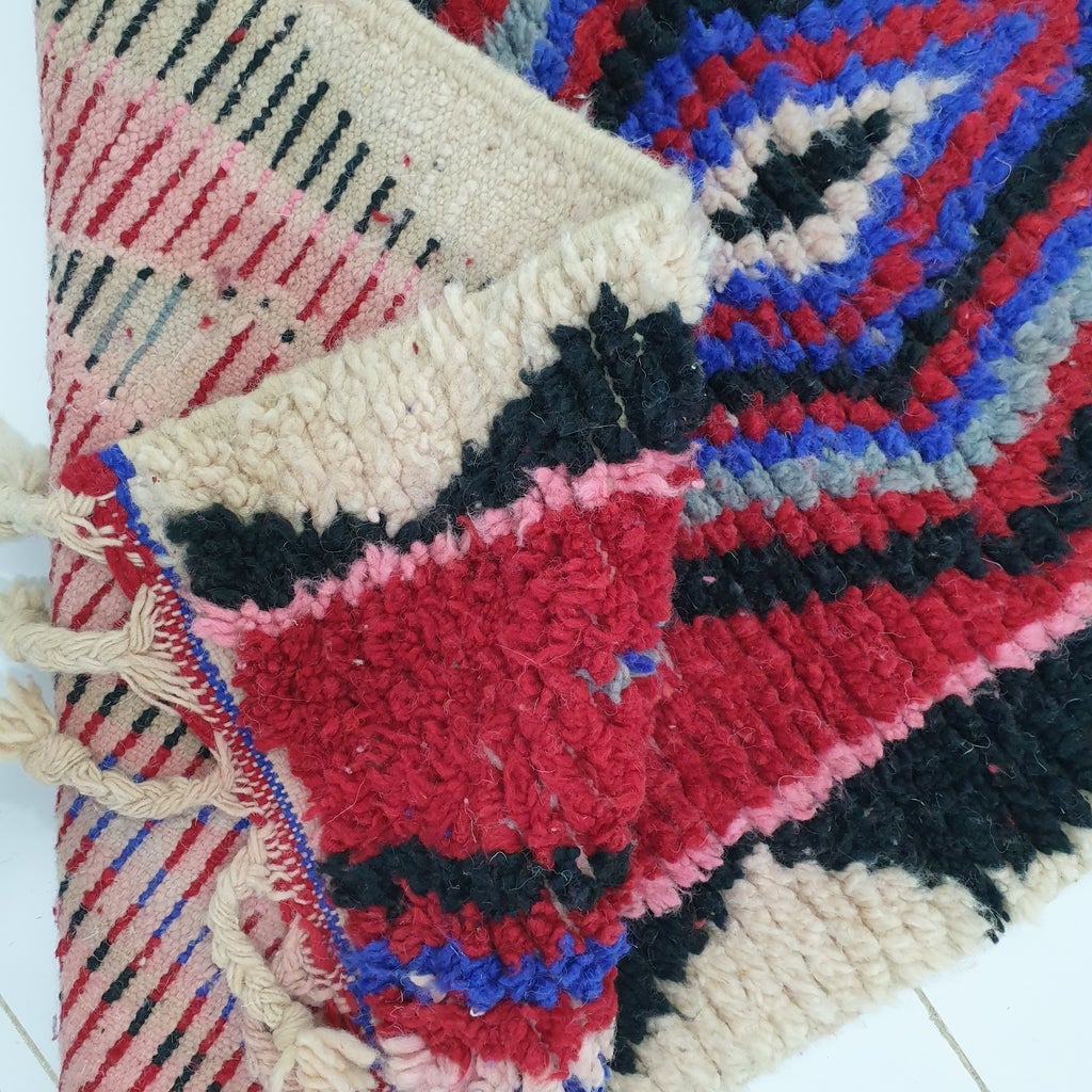 BAKI Runner | 9'8x2'5 Ft | 3x0,75 m | Moroccan Colorful Rug | 100% wool handmade - OunizZ