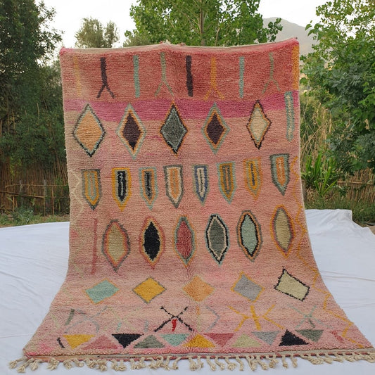 Balha - MOROCCAN BOUJAAD RUG | Berber Colorful Area Rug for living room Handmade Authentic Wool | 10x6'7 Ft | 306x205 cm - OunizZ