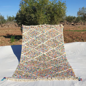 Balhir - Moroccan Rug 5x8 Beni Ouarain | Authentic Berber Handmade Bedroom Rug | 8'23x5'38 Ft | 2,51x1,64 m - OunizZ
