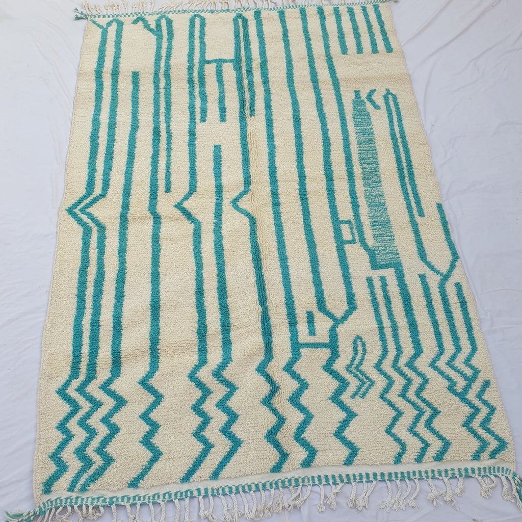 Ballarj | Moroccan Rug Beni Ourain | 9'94x6'69 Ft | 303x204 cm | 100% wool handmade - OunizZ