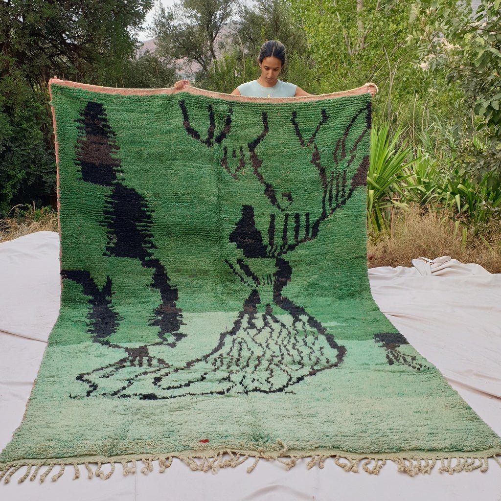 Barara - MOROCCAN RUG BOUJAAD | Moroccan Berber Rug | Colorful Rug Moroccan Carpet | Authentic Handmade Berber Bedroom Rugs | 9'90x6'73 Ft | 302x205 cm - OunizZ