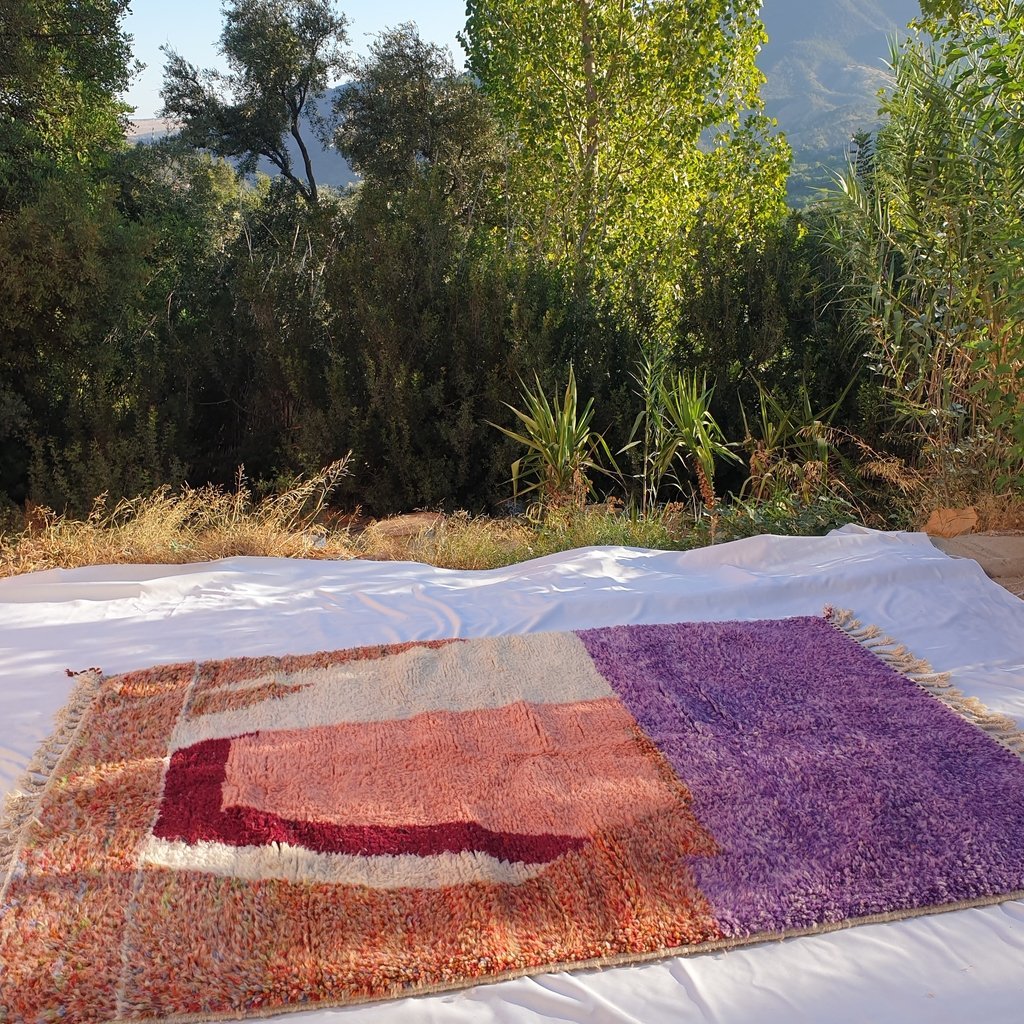 BARYA | 8'3x5'5 Ft | 2,52x1,68 m | Moroccan Beni Ourain Rug | 100% wool handmade - OunizZ