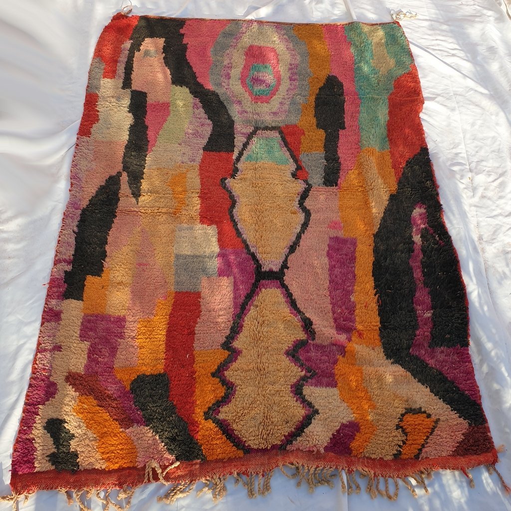 BASHA | 8x5'6 Ft | 2,5x1,7 m | Moroccan Colorful Rug | 100% wool handmade - OunizZ