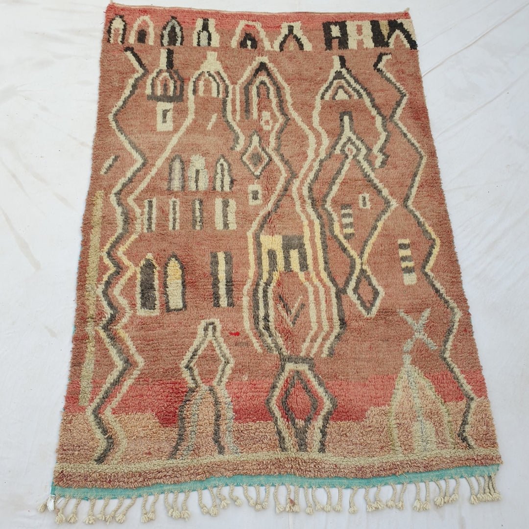 Basil - MOROCCAN RUG BOUJAD | Moroccan Berber Rug | Colorful Rug Moroccan Carpet | Authentic Handmade Berber Bedroom Rugs | 9'38x6'23 Ft | 286x190 cm - OunizZ