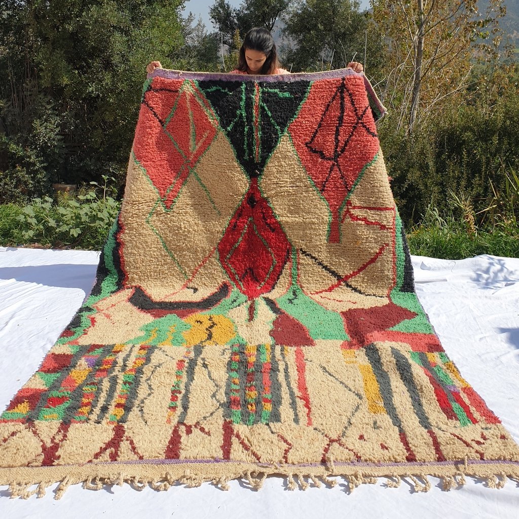 BAZINA | 10x6'5 Ft | 3x2 m | Moroccan Colorful Rug | 100% wool handmade - OunizZ