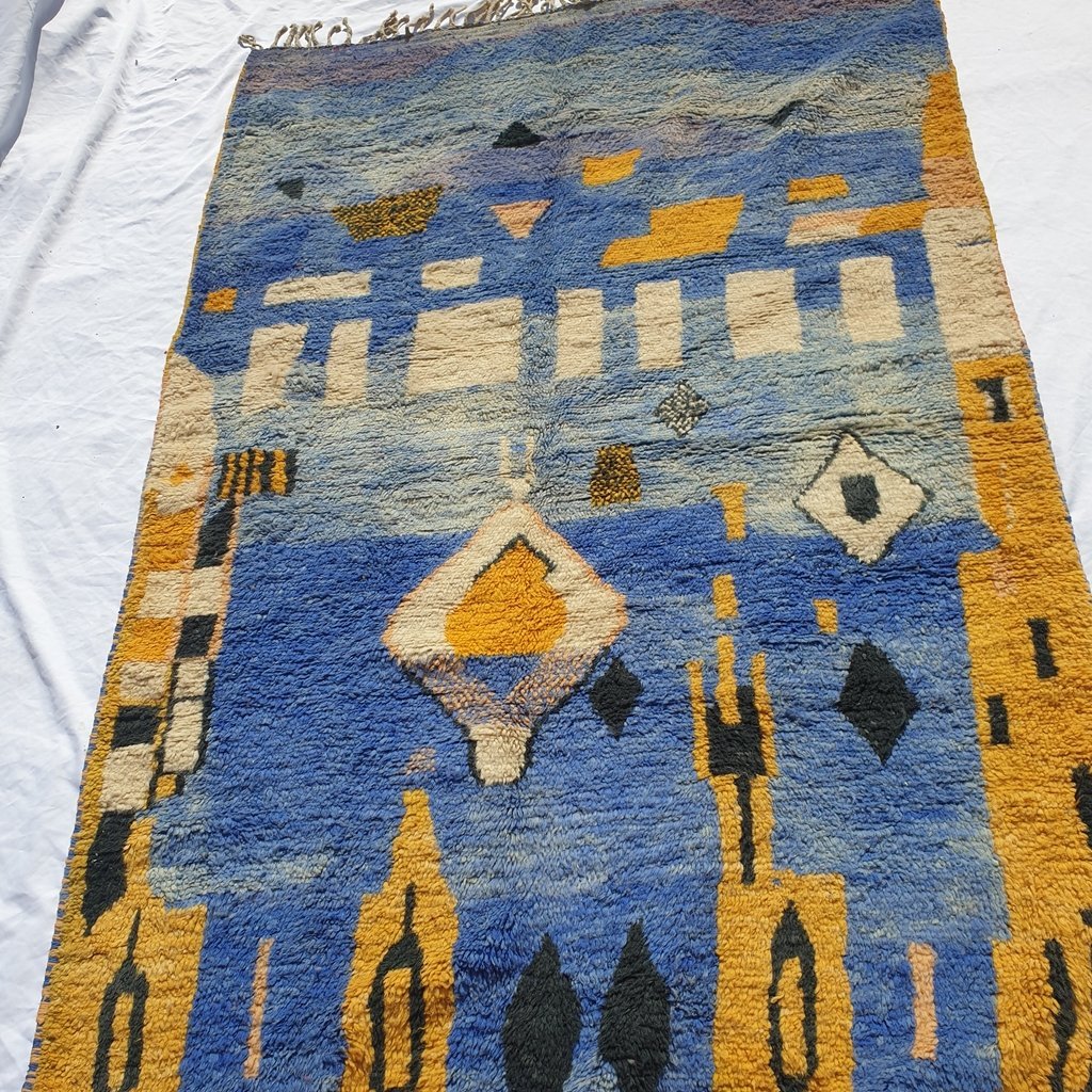 BEBBUS | 8x5 Ft | 256x164 cm | Moroccan Colorful Rug | 100% wool handmade - OunizZ