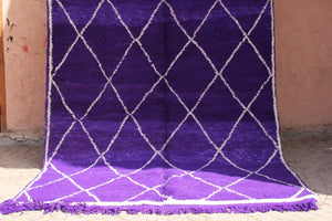 BEGHNAT | BENI OUARAIN purple Rug | 100% wool handmade in Morocco - OunizZ