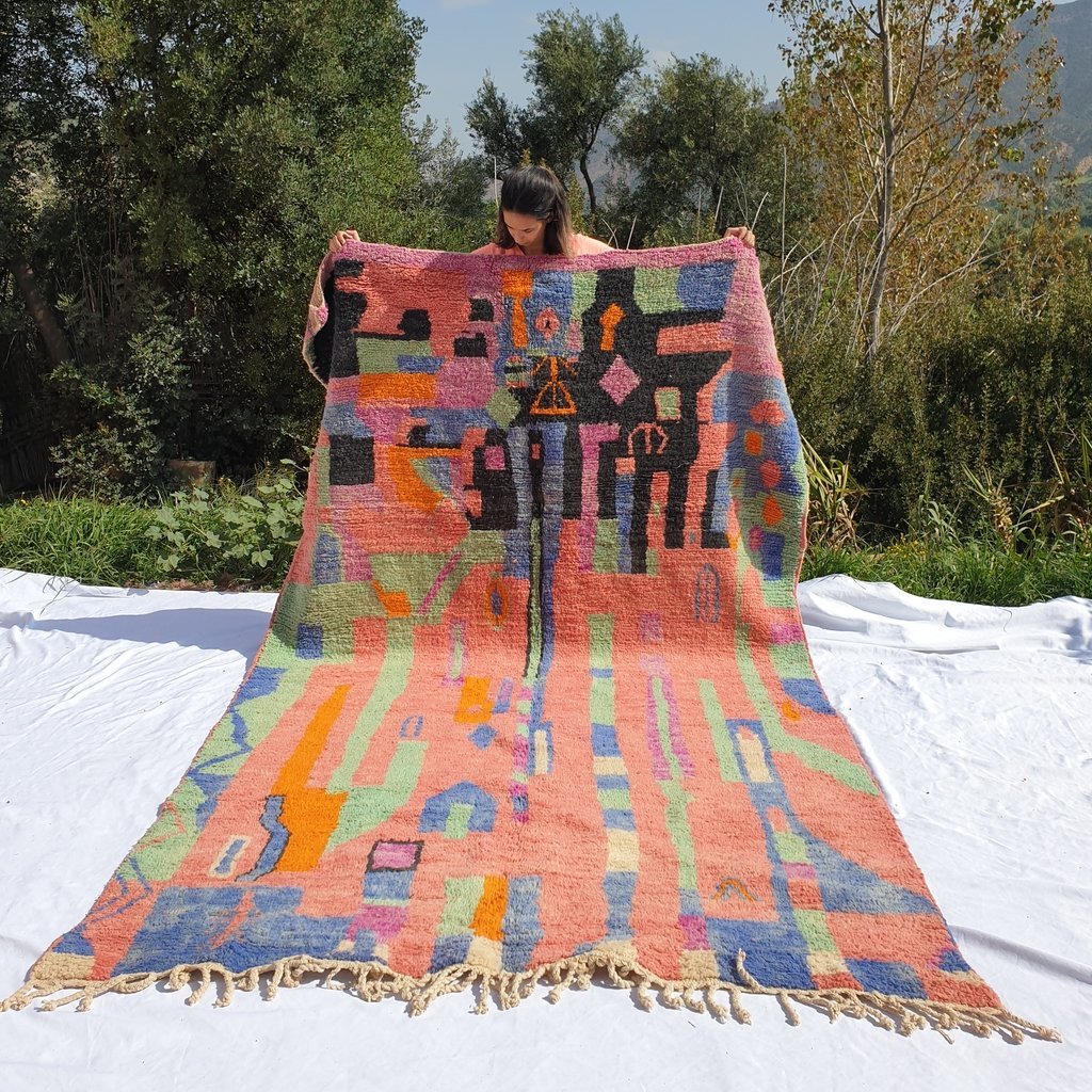 BELBULA | 10x6 Ft | 3x2 m | Moroccan Colorful Rug | 100% wool handmade - OunizZ