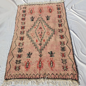 BELDIA | 9'2x5'7 Ft | 2,80x1,74 m | Moroccan VINTAGE STYLE Colorful Rug | 100% wool handmade - OunizZ