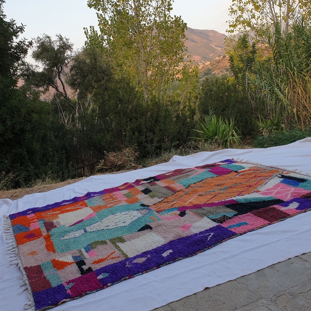 BENA | 9'1x6'4 Ft | 278x195 cm | Moroccan Colorful Rug | 100% wool handmade - OunizZ