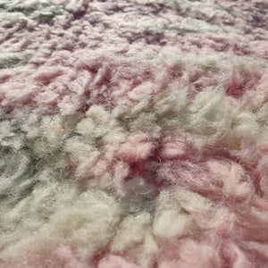 BENI OUARAIN RUG Soft & Thick Pink Orange Living Room Carpet | Moroccan High Pile Area Rug Berber Authentic Wool | 11'2x6'3 Ft | 3,4x2 m | Sarhana - OunizZ