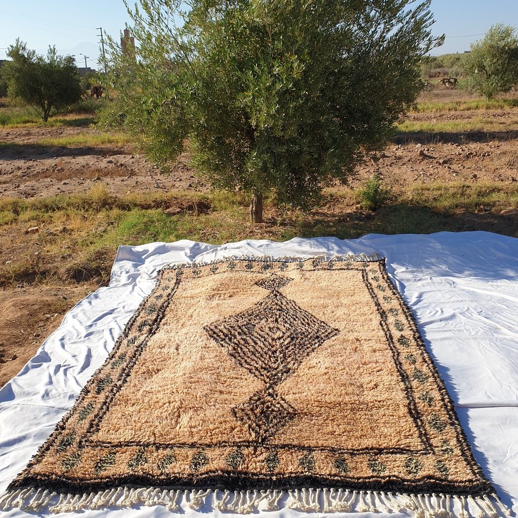 BENI OUARAIN RUG Soft & Thick Pink Red Living Room Carpet | Moroccan High Pile Area Rug Berber Authentic Wool | 9'9x6'5 Ft | 3x2 m | WARDA - OunizZ