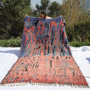 BEZUZ | 9'5x6'5 Ft | 3x2 m | Moroccan Colorful Rug | 100% wool handmade - OunizZ