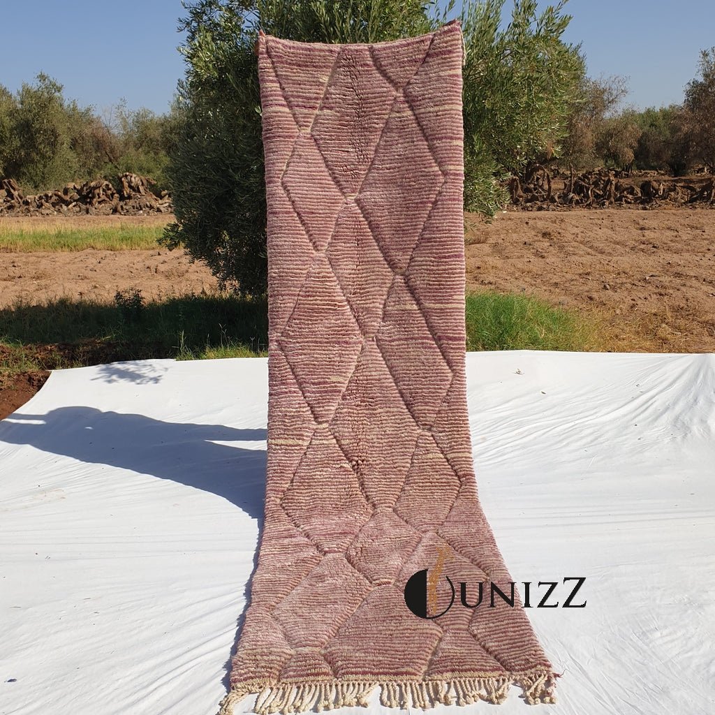 Bhara Runner | Moroccan Beni Mrirt Rug | 11x3'11 Ft | 3,35x0,95 m | 100% wool handmade - OunizZ
