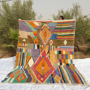 BigILLI | Boujaad Rug 11x8 Ft 3.5x2.5 M | 100% wool handmade in Morocco - OunizZ