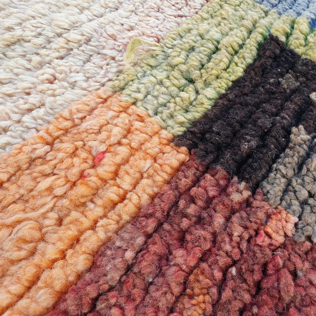 Bimla | MOROCCAN RUG BOUJAD | Moroccan Berber Rug | Colorful Rug Moroccan Carpet | Authentic Handmade Berber Living room Rugs | 12'66x10'17 Ft | 386x310 cm - OunizZ