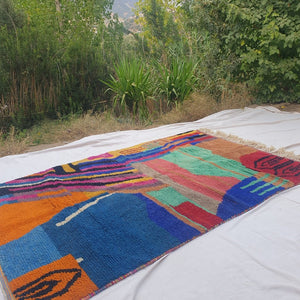 Birala - MOROCCAN BOUJAAD RUG | Berber Colorful Area Rug for living room Handmade Authentic Wool | 9'80x6'40 Ft | 299x195 cm - OunizZ