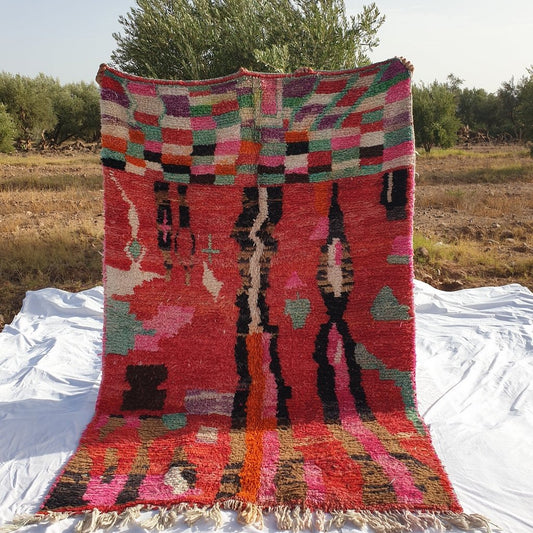 BISMA | 8'4x5'7 Ft | 2,57x1,73 m | Moroccan Colorful Rug | 100% wool handmade - OunizZ