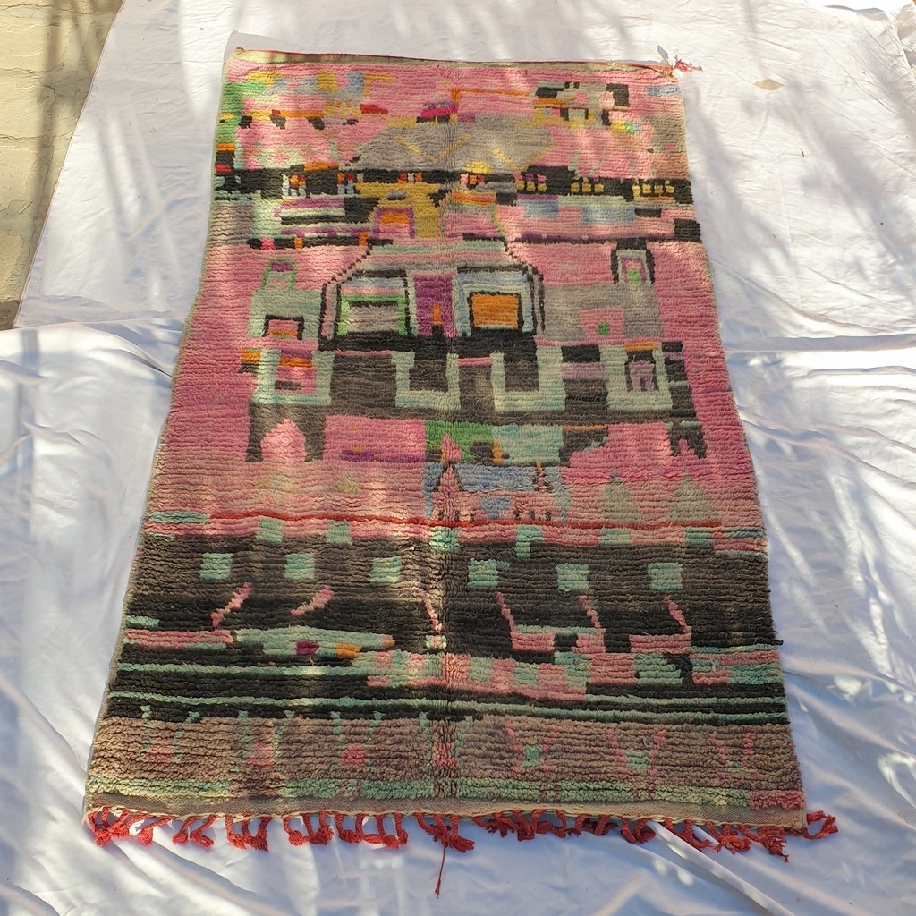 BNIN | 9x5 Ft | 2,8x1,5 m | Moroccan Colorful Rug | 100% wool handmade - OunizZ