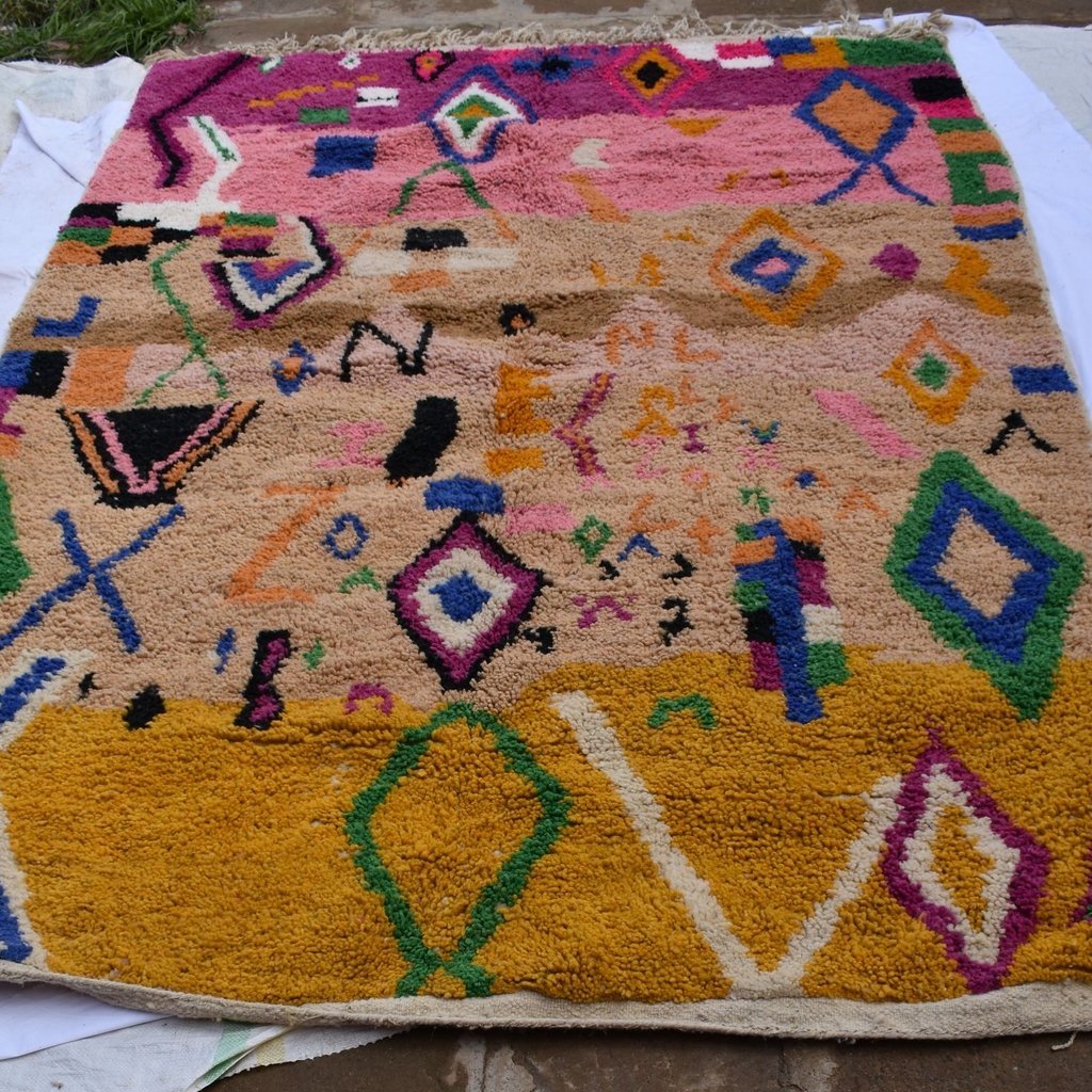 BOJO | 9x6 Ft | 3x2 m | Moroccan Colorful Rug | 100% wool handmade - OunizZ