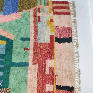 Handmade Moroccan Rug 4x3 Tribal Berber Boujad Geometric Vintage Wool Red  Carpet