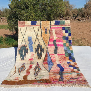 Brinaya - MOROCCAN RUG BOUJAD | Moroccan Berber Rug | Colorful Rug Moroccan Carpet | Authentic Handmade Berber Bedroom Rugs | 9'41x6'86 Ft | 287x209 cm - OunizZ
