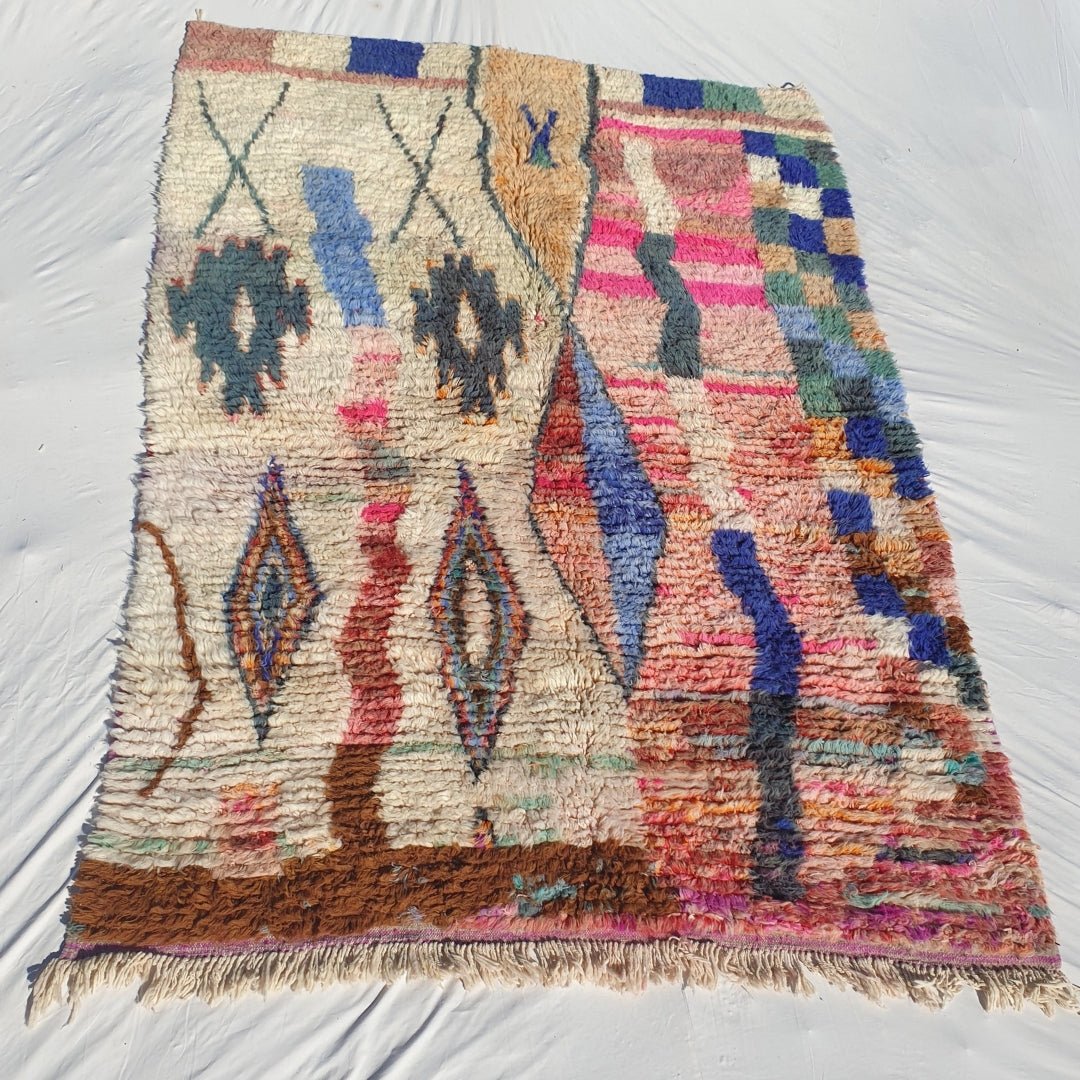 Brinaya - MOROCCAN RUG BOUJAD | Moroccan Berber Rug | Colorful Rug Moroccan Carpet | Authentic Handmade Berber Bedroom Rugs | 9'41x6'86 Ft | 287x209 cm - OunizZ