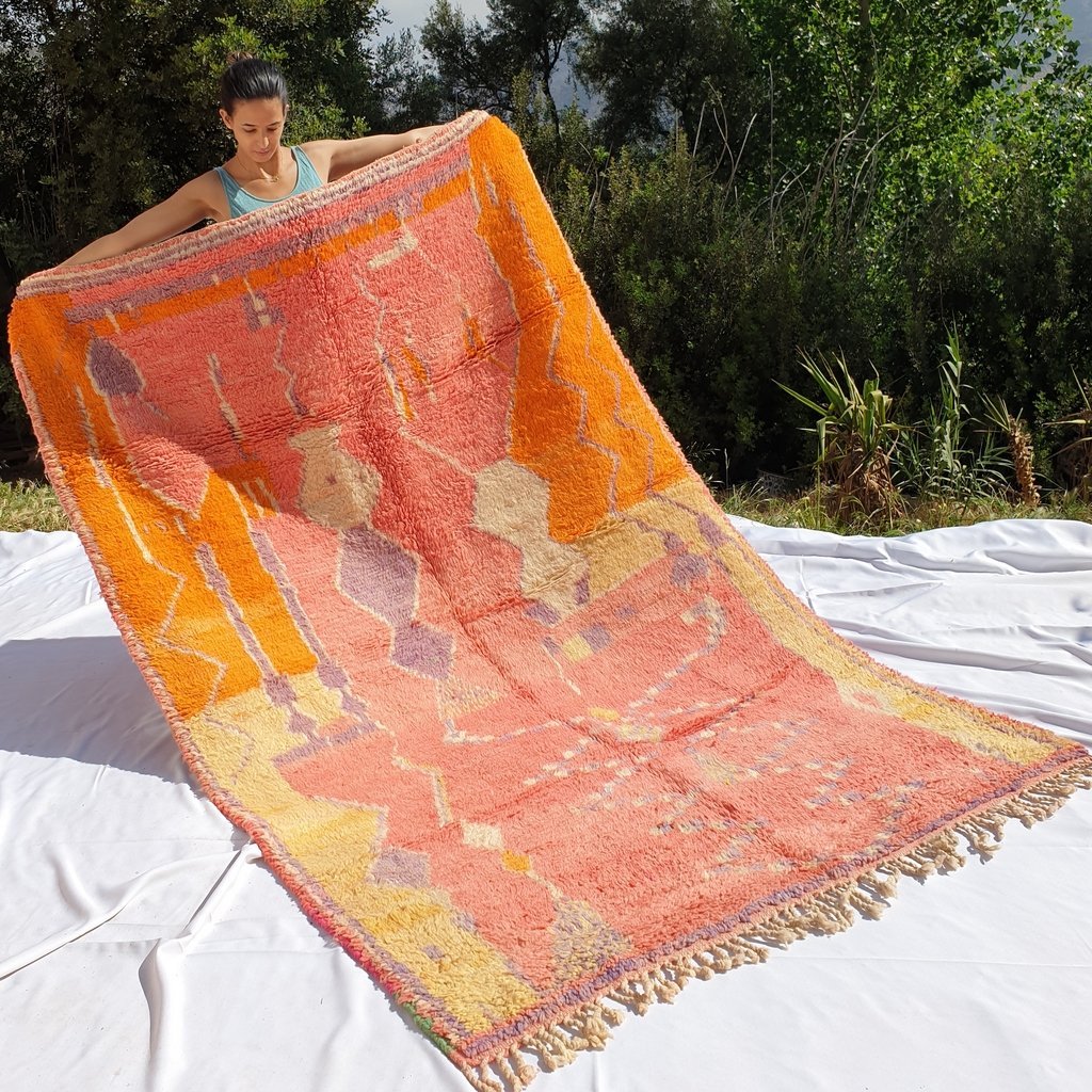 BULU | 8'5x5'5 Ft | 2,60x1,70 m | Moroccan Colorful Rug | 100% wool handmade - OunizZ