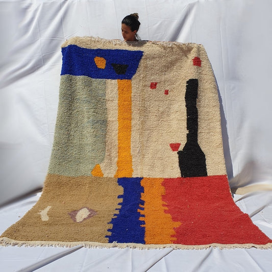 CARA | 9'5x6 Ft | 3x2 m | Moroccan Colorful Rug | 100% wool handmade - OunizZ