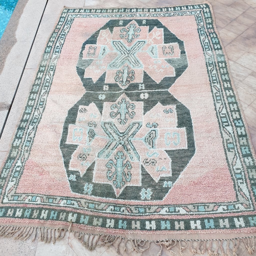 CENTA | 9'2x6'4 Ft | 2,80x2,00 m | Moroccan VINTAGE Colorful Rug | 100% wool handmade - OunizZ