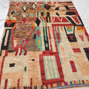 Chamaa | MOROCCAN RUG BOUJAD | Moroccan Berber Rug | Colorful Rug Moroccan Carpet | Authentic Handmade Berber Living room Rugs | 13x9'84 Ft | 396x300 cm - OunizZ