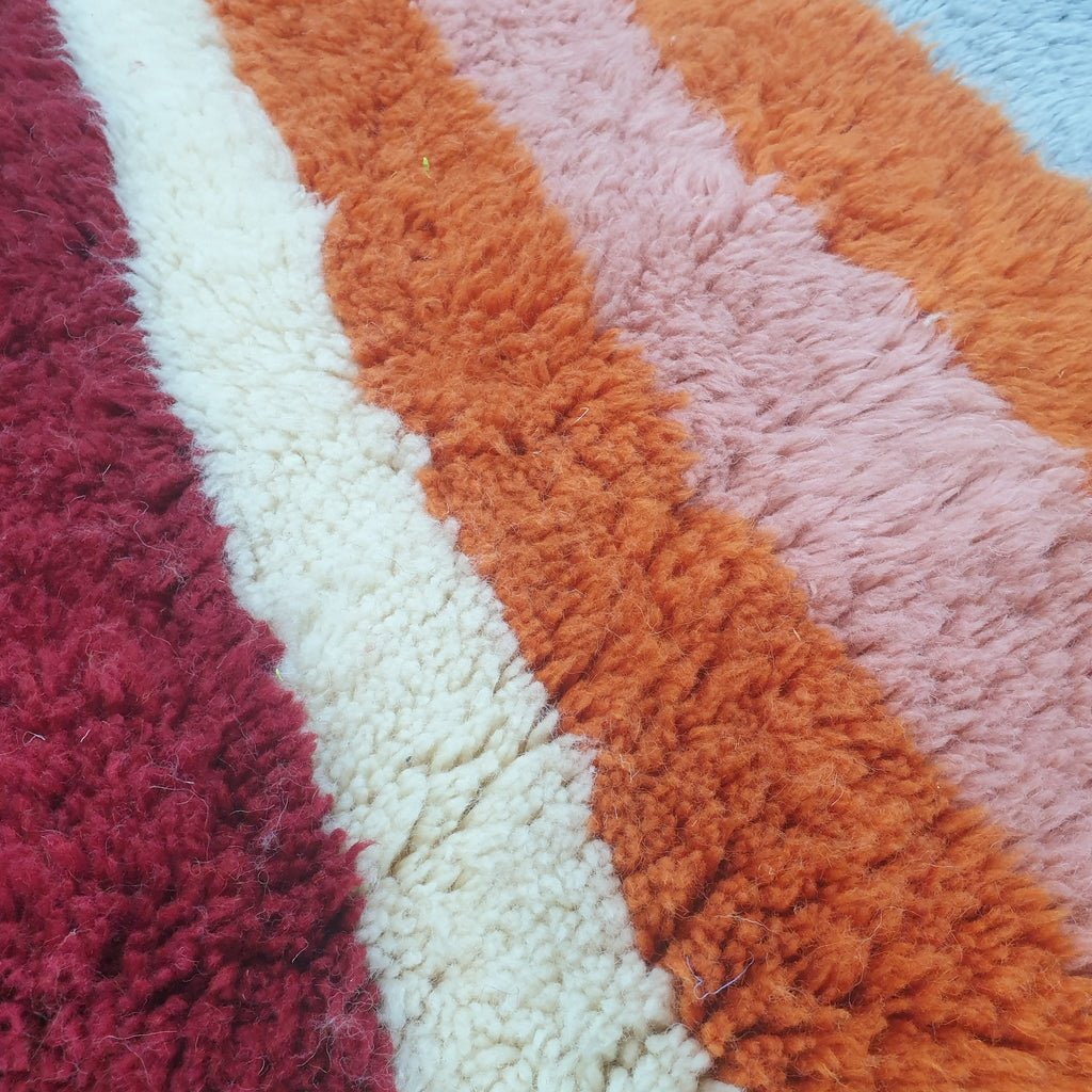 CHARTA Squared (Ultra Fluffy Beni rug) | 7x6'7 Ft | 2,1x2 m | Moroccan Beni Mrirt Rug | 100% wool handmade - OunizZ