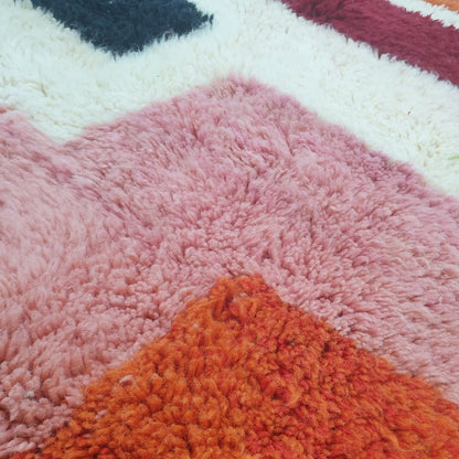 CHARTA Squared (Ultra Fluffy Beni rug) | 7x6'7 Ft | 2,1x2 m | Moroccan Beni Mrirt Rug | 100% wool handmade - OunizZ