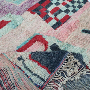 Chbila - MOROCCAN BOUJAAD RUG | Berber Colorful Area Rug for living room Handmade Authentic Wool | 9'5x6'8 Ft | 289x208 cm - OunizZ